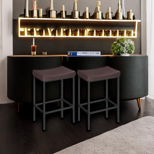 2 Pack Curved Saddle Counter Bar Stools