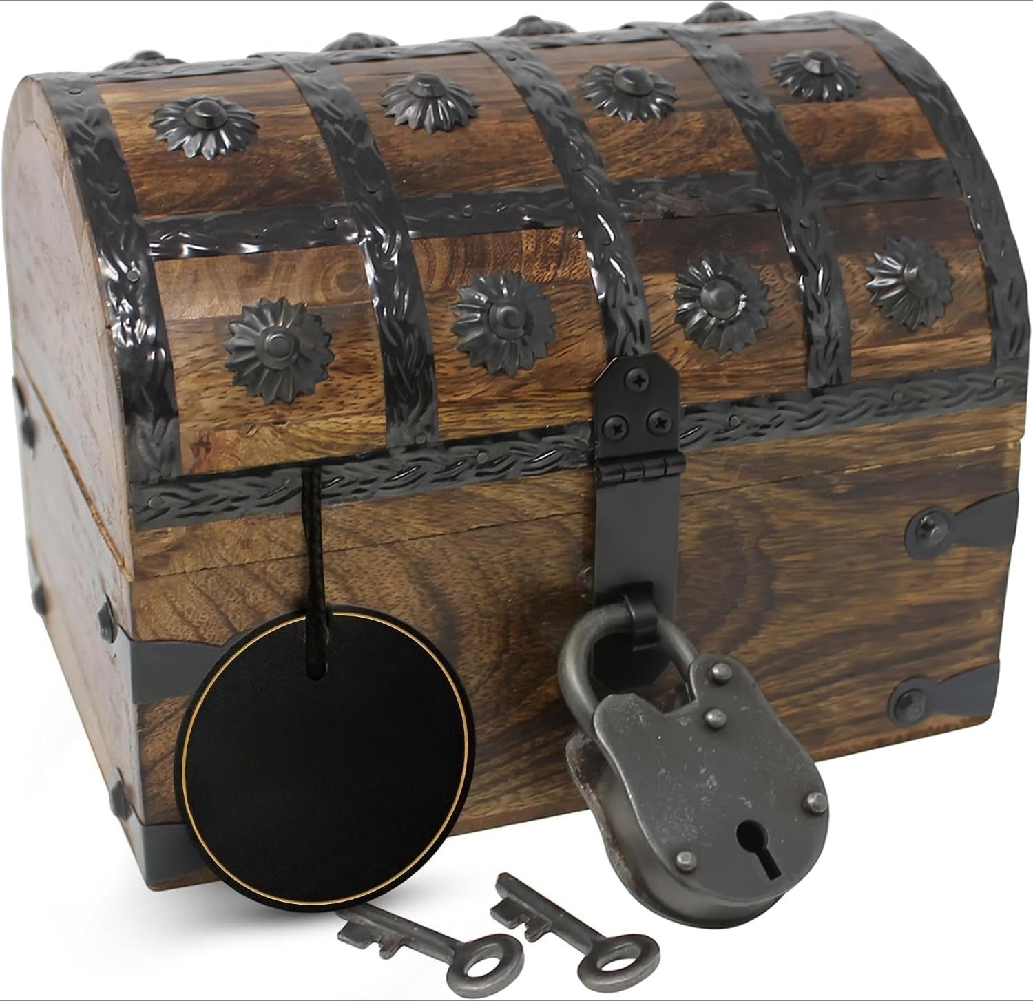 Small Wooden Pirate Treasure Chest With Lock