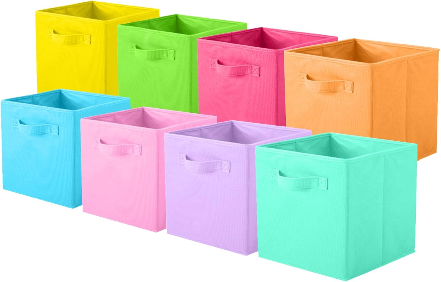 8 Pack Mixed Color Foldable Fabric Storage Cubes