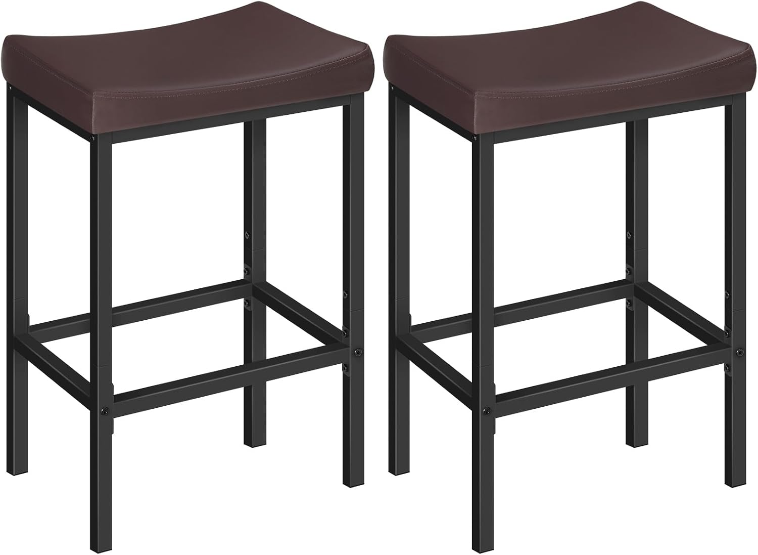 2 Pack Curved Saddle Counter Bar Stools