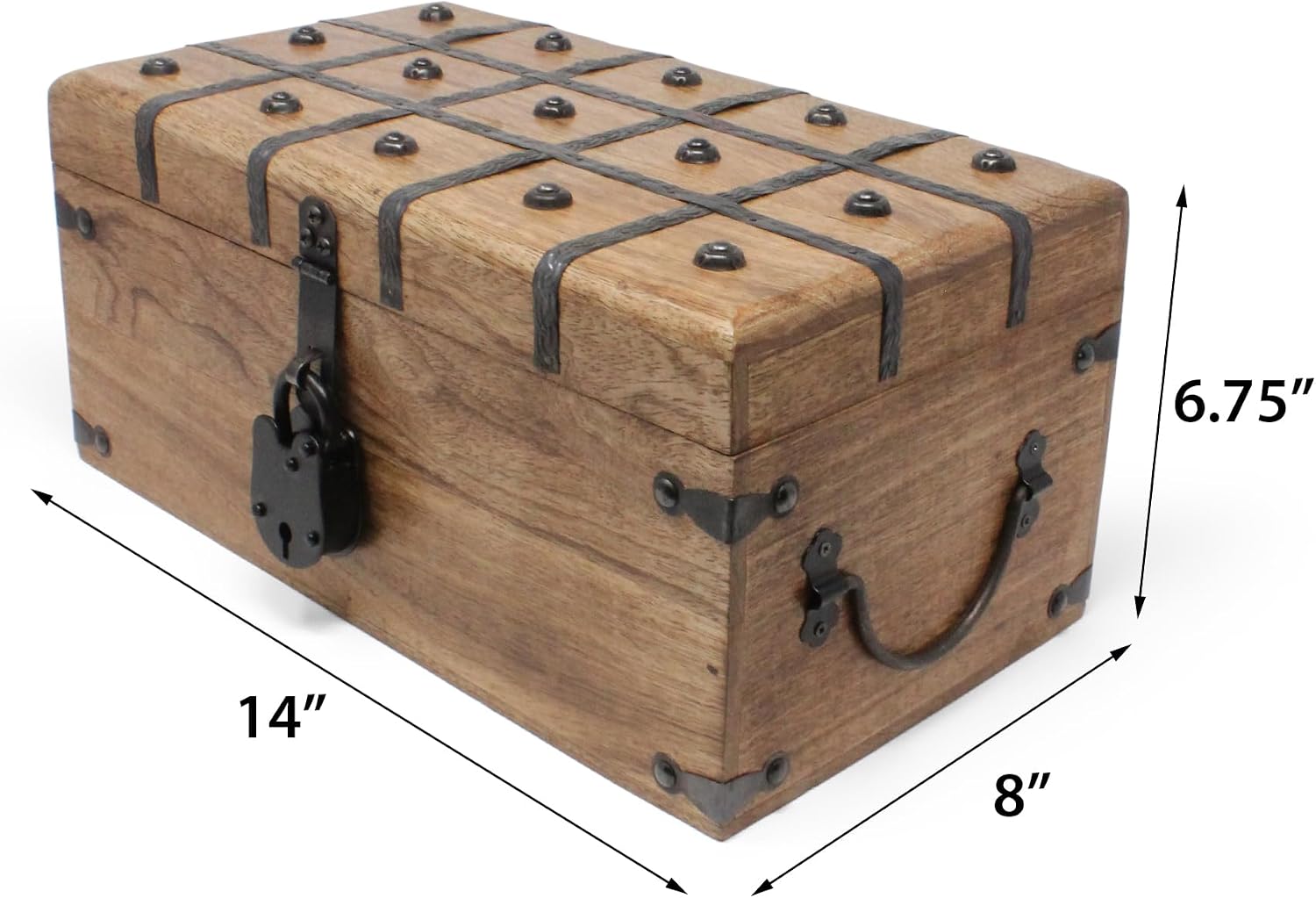 Large Lockable Wooden Pirate Treasure Chest