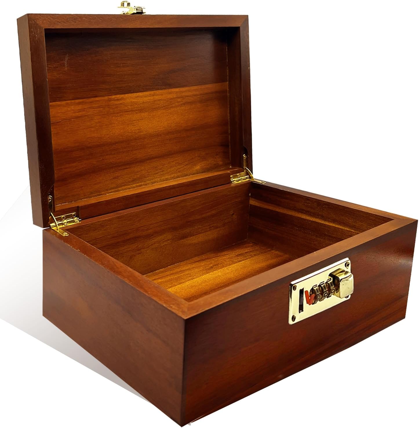 Large Combination Lock Wooden Storage Chest
