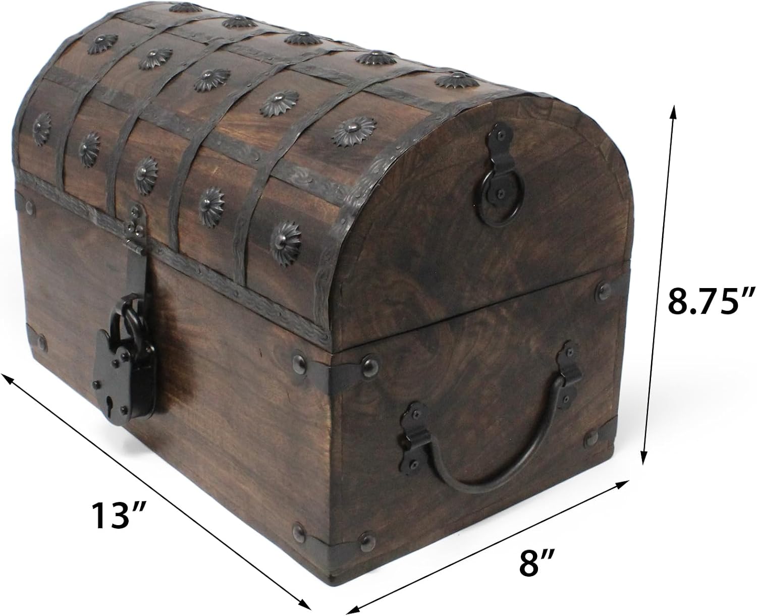 Large Velvet Lined Wooden Pirate Treasure Chest