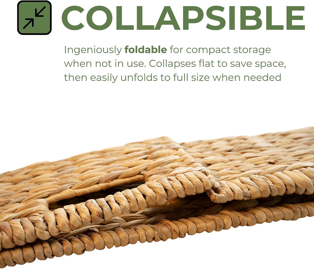 2 Pack Water Hyacinth Wicker Storage Cubes
