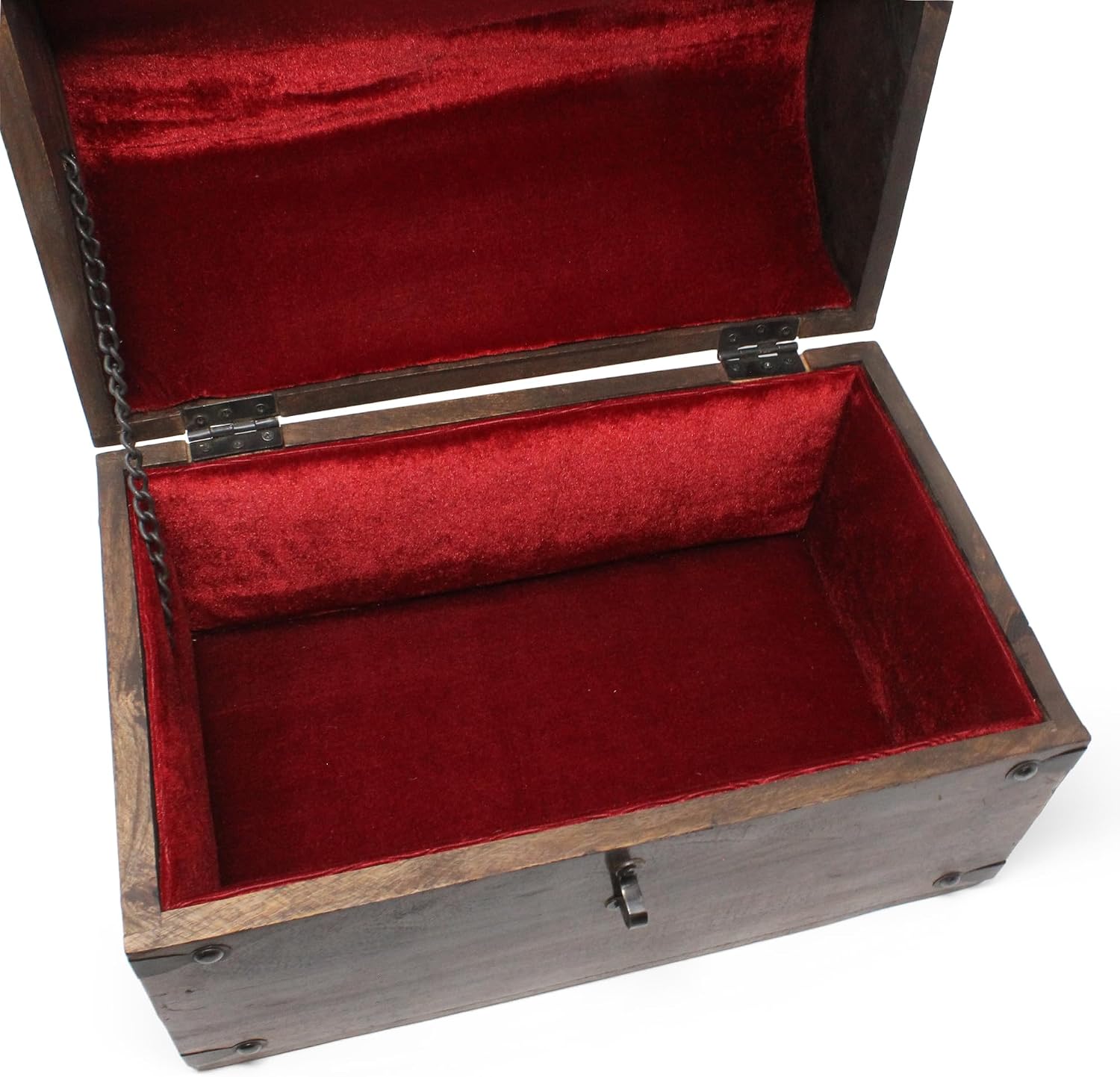 Large Velvet Lined Wooden Pirate Treasure Chest