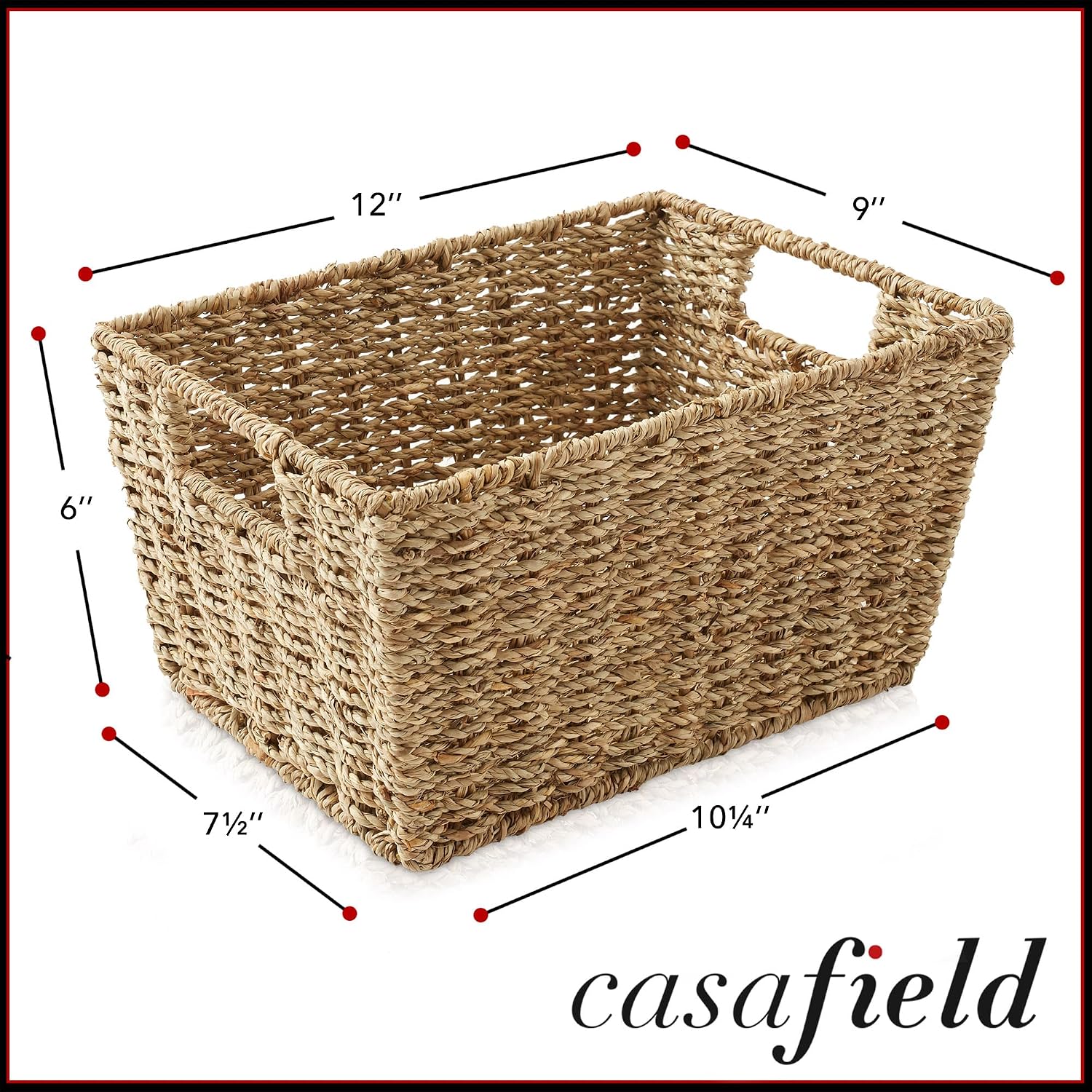 4 Pack Seagrass Woven Storage Baskets