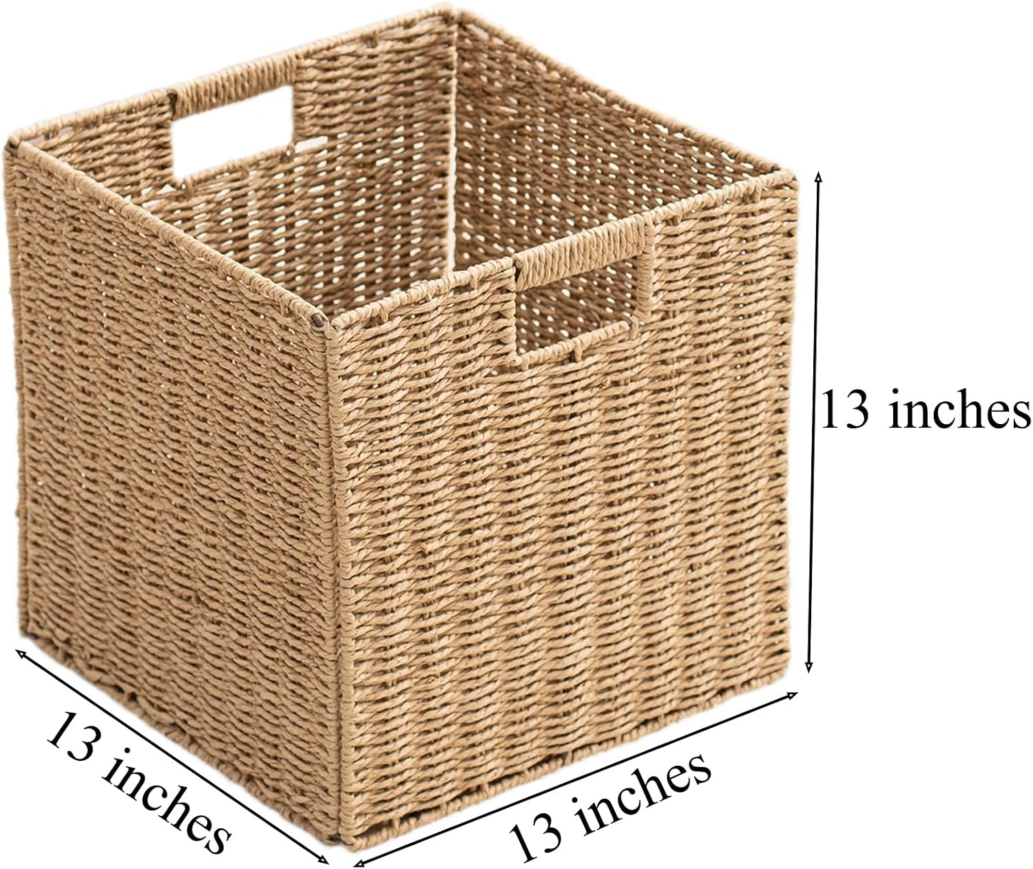 4 Pack Natural Woven Cube Baskets