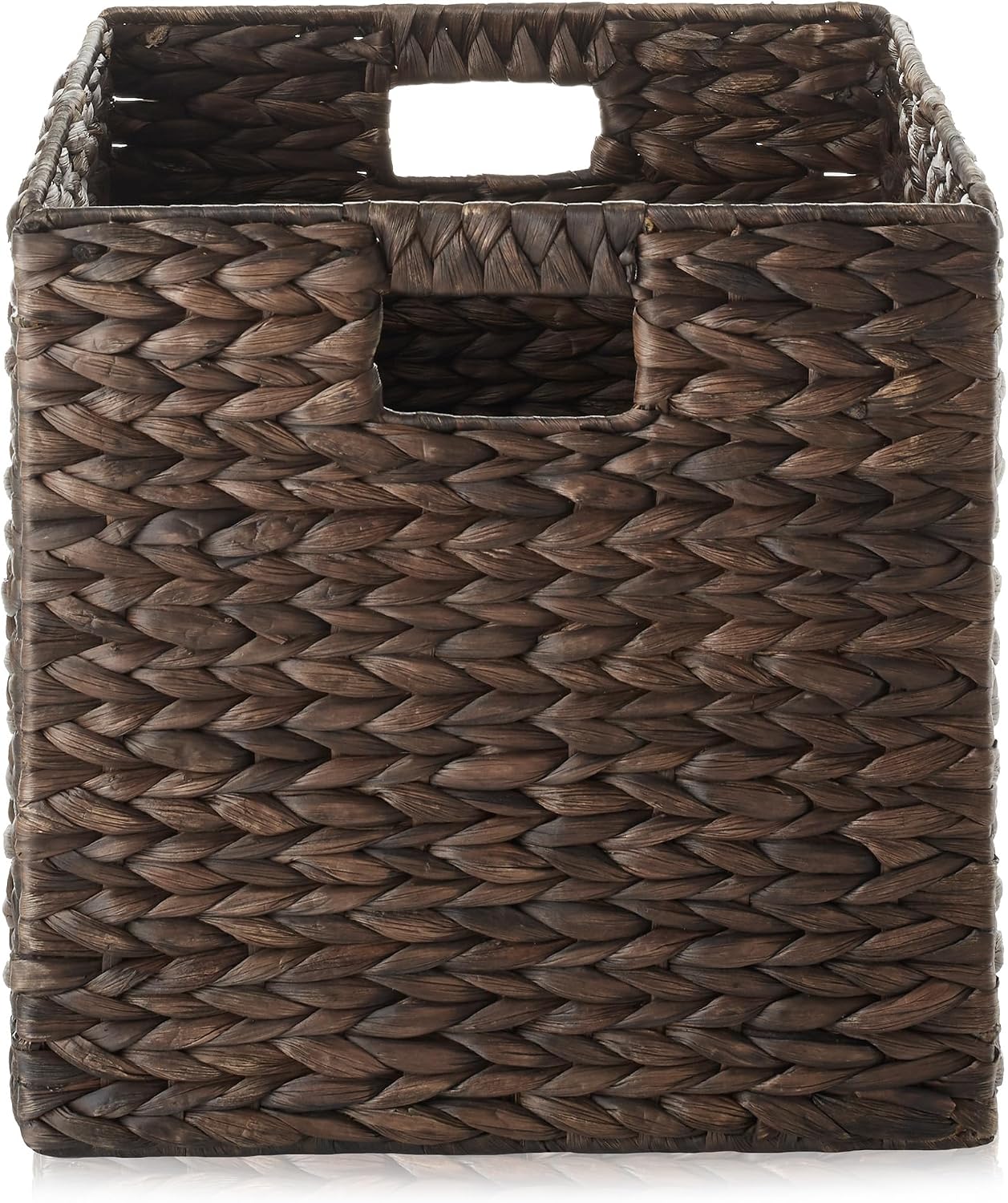 6 Pack Espresso Water Hyacinth Cube Baskets