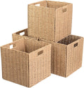 4 Pack Paper Woven Cube Storage Baskets