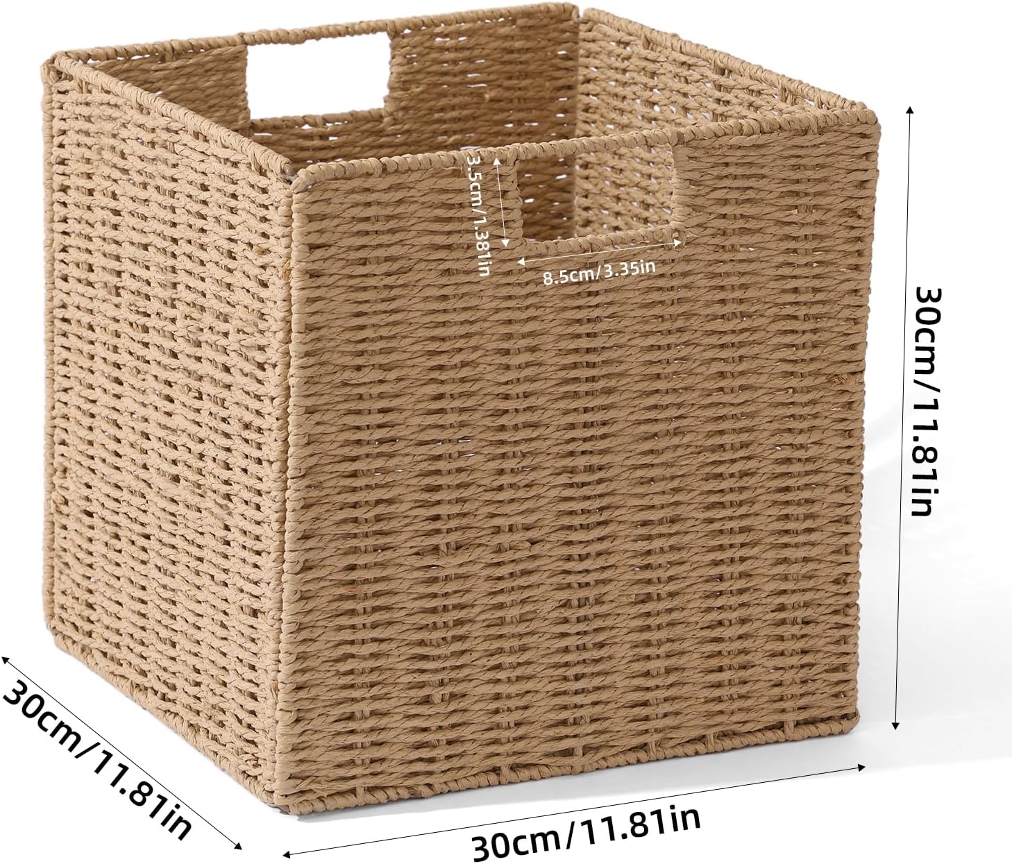 2 Pack Natural Paper Rope Cube Baskets