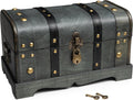 Lockable Wooden Treasure Chest With Tray