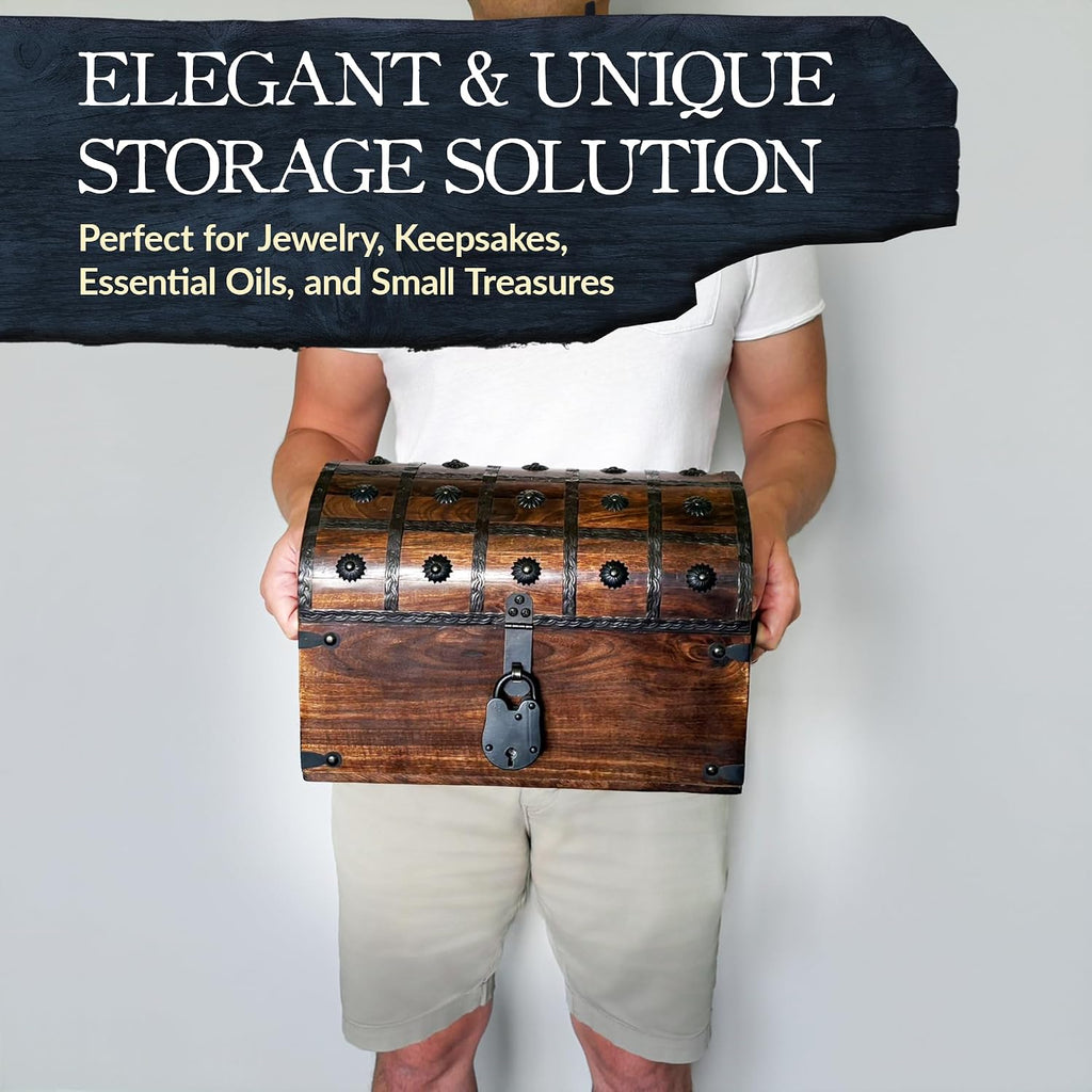 Large Lockable Wooden Pirate Treasure Chest