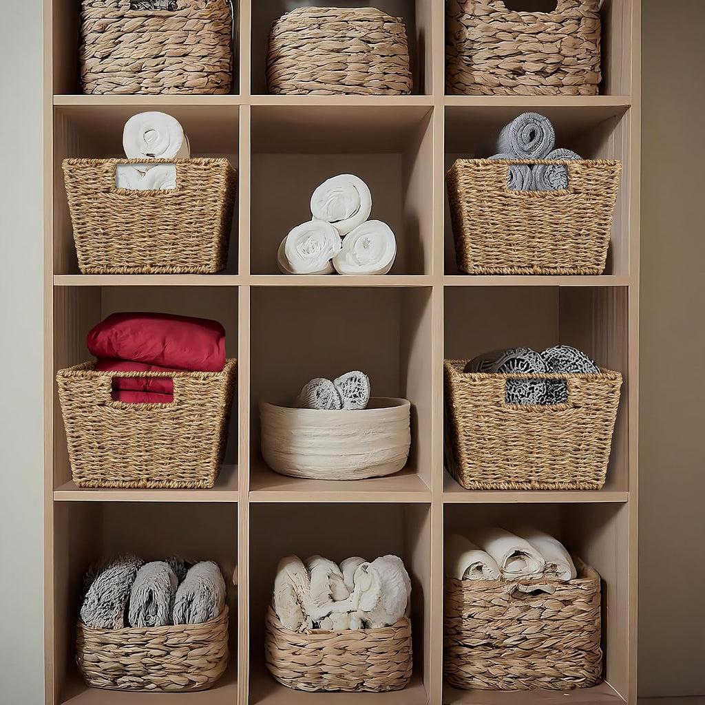 4 Pack Seagrass Woven Storage Baskets