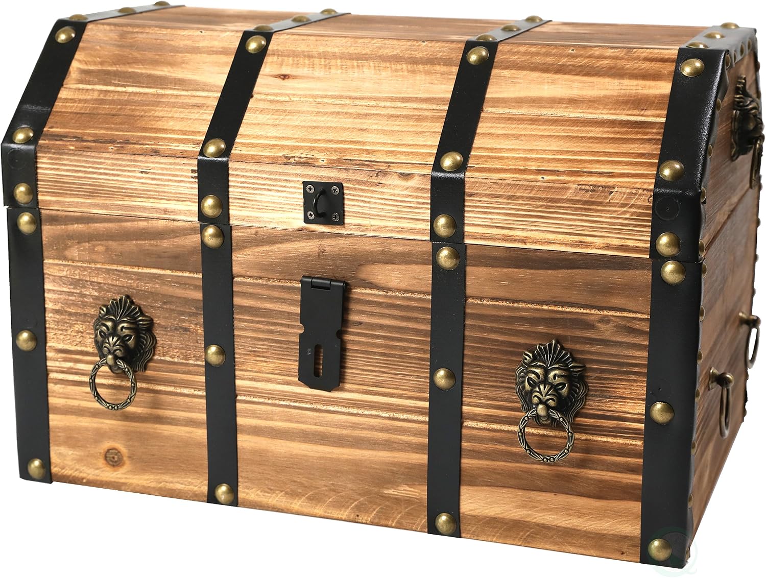Small Vintage Wooden Treasure Chest Storage Trunk