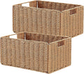 2 Pack Natural Paper Rope Wicker Cube Storage Baskets