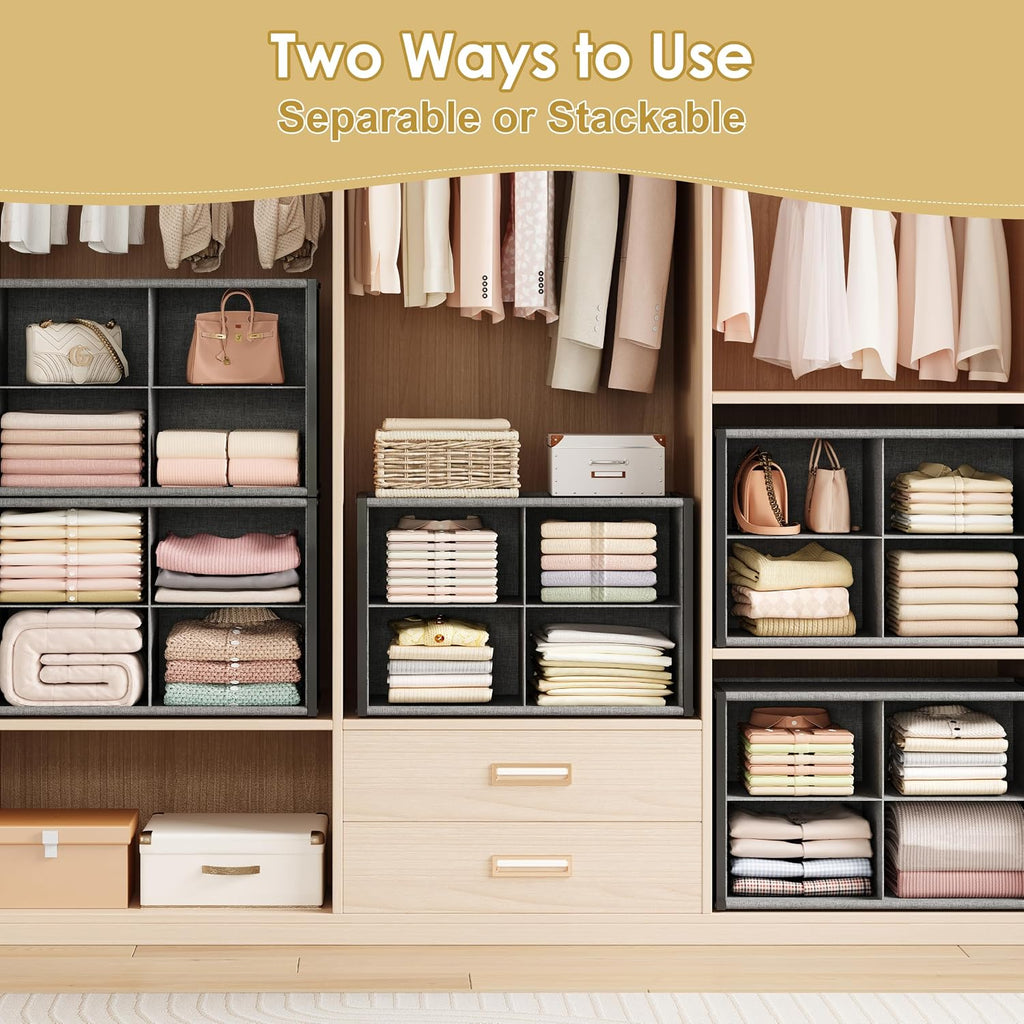 2 Pack 8-Cube Metal Frame Closet Storage Organizer