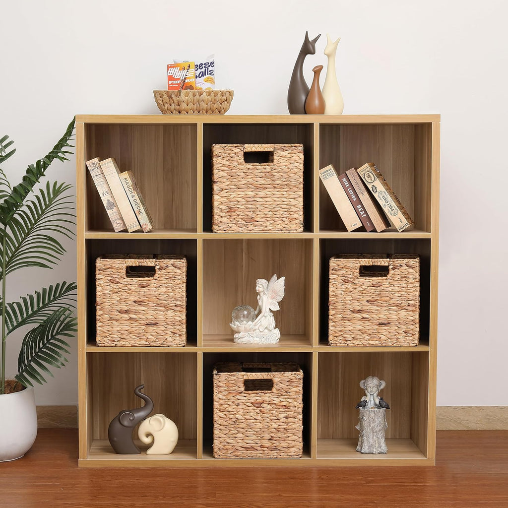 3 Pack Water Hyacinth Woven Cube Storage Baskets