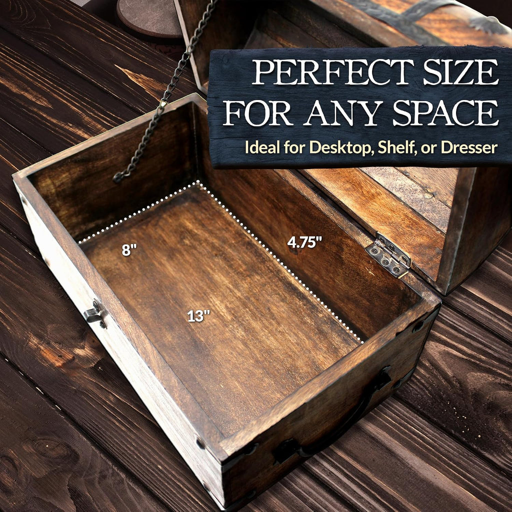 Large Lockable Wooden Pirate Treasure Chest