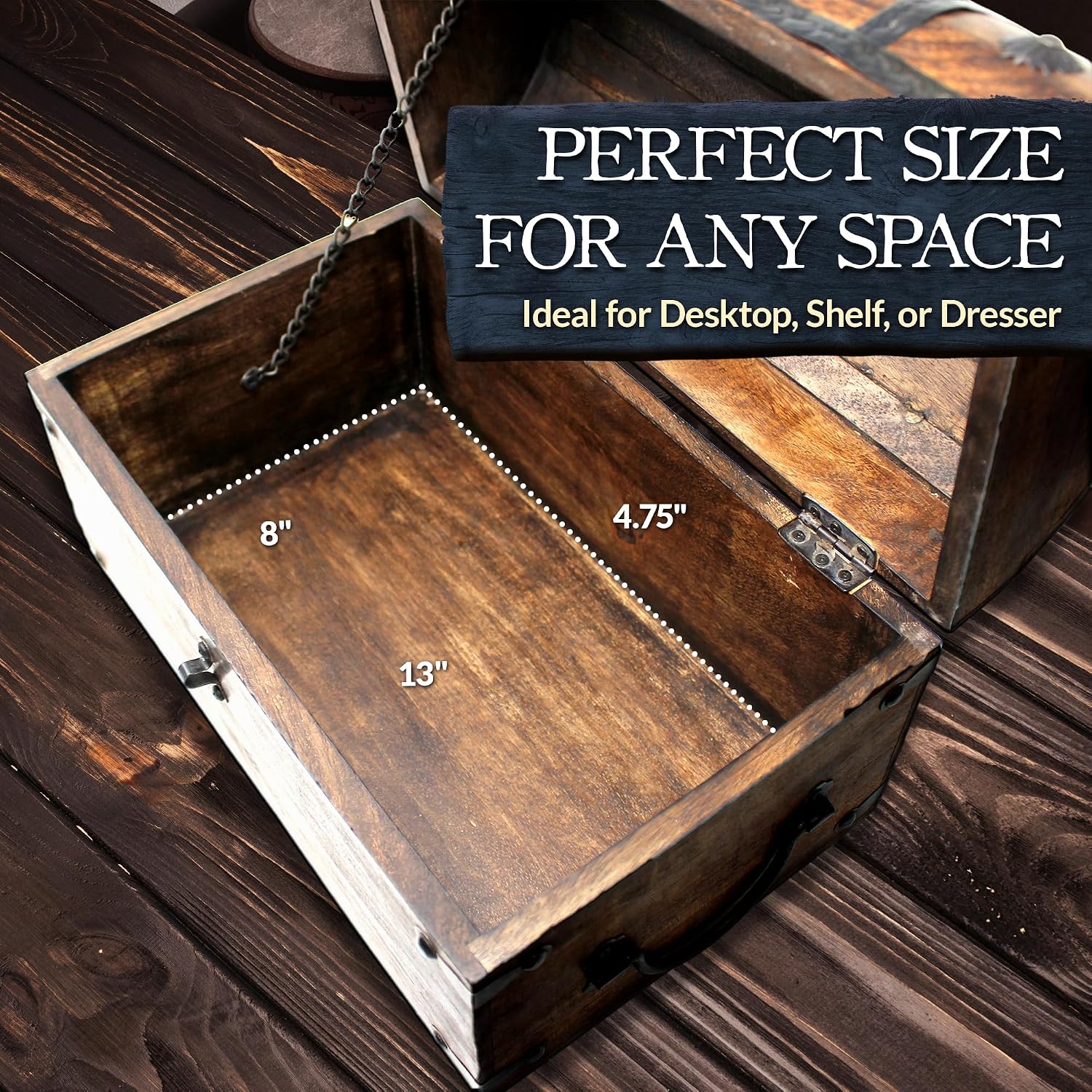 Large Lockable Wooden Pirate Treasure Chest
