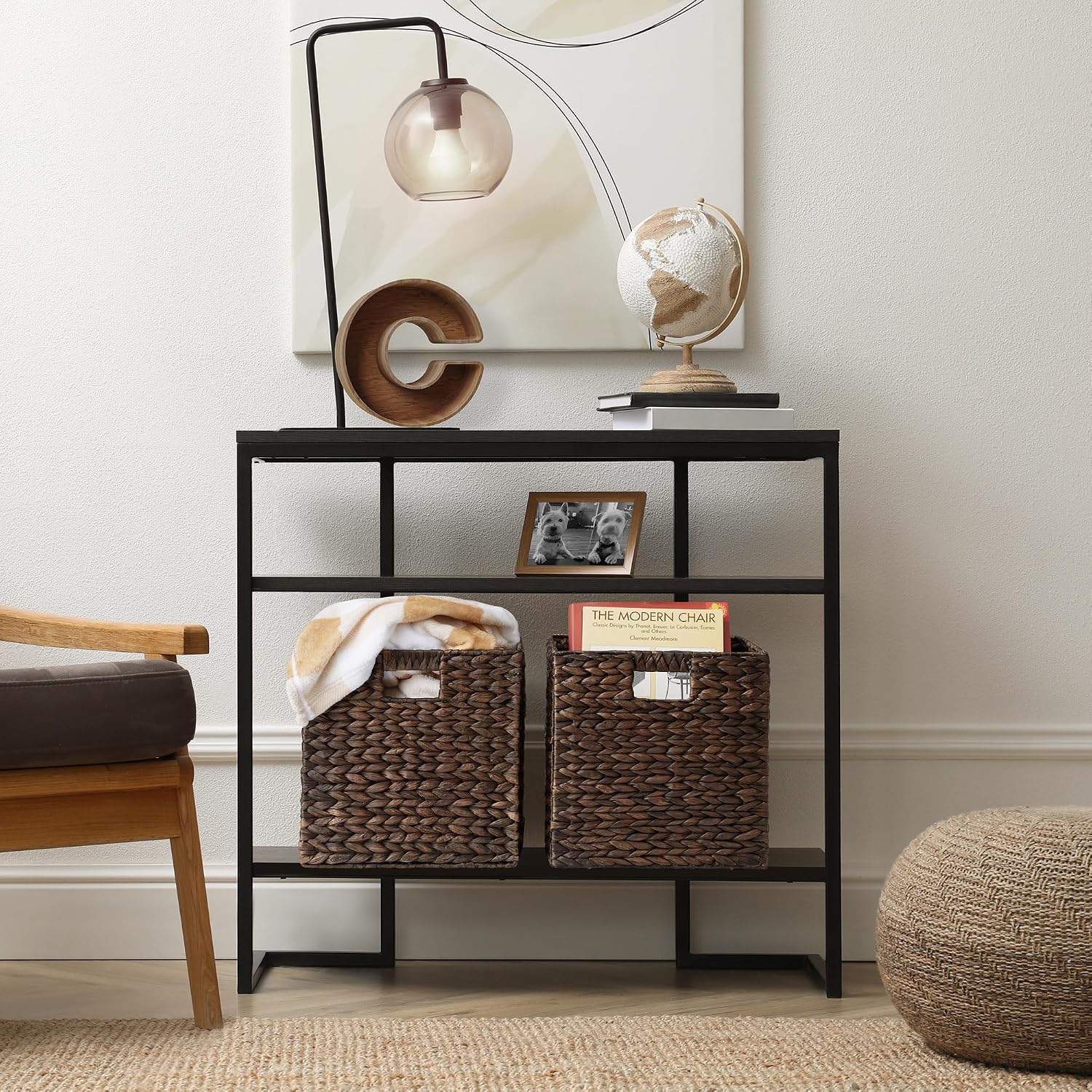 6 Pack Espresso Water Hyacinth Cube Baskets