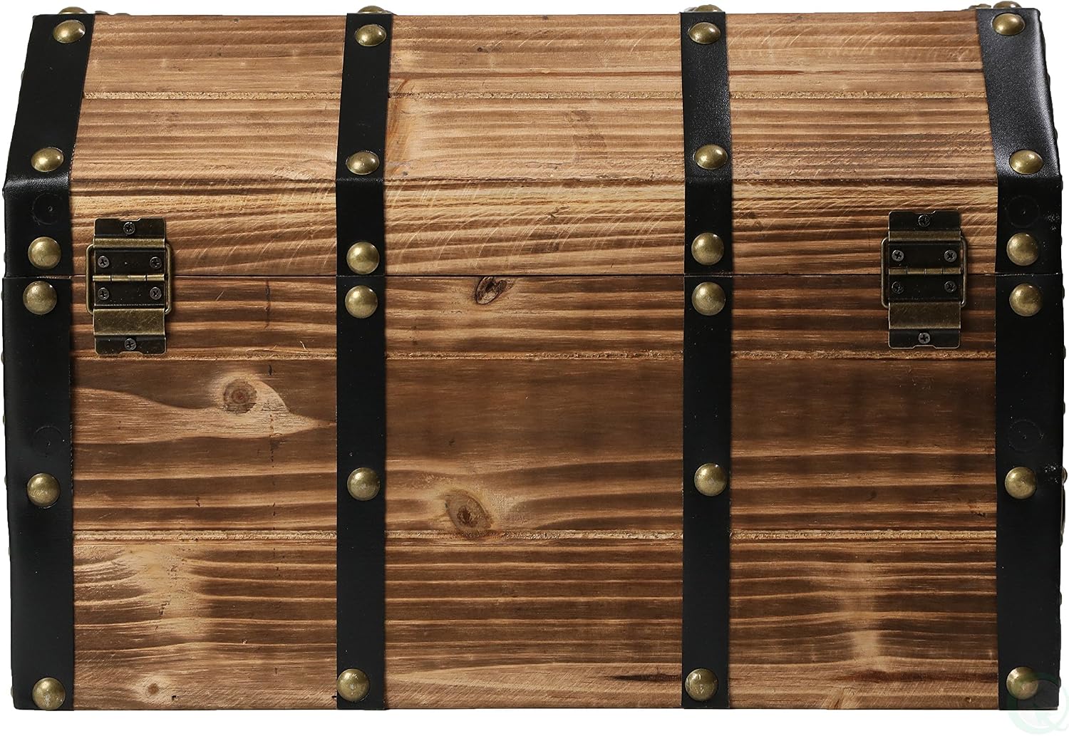 Small Vintage Wooden Treasure Chest Storage Trunk