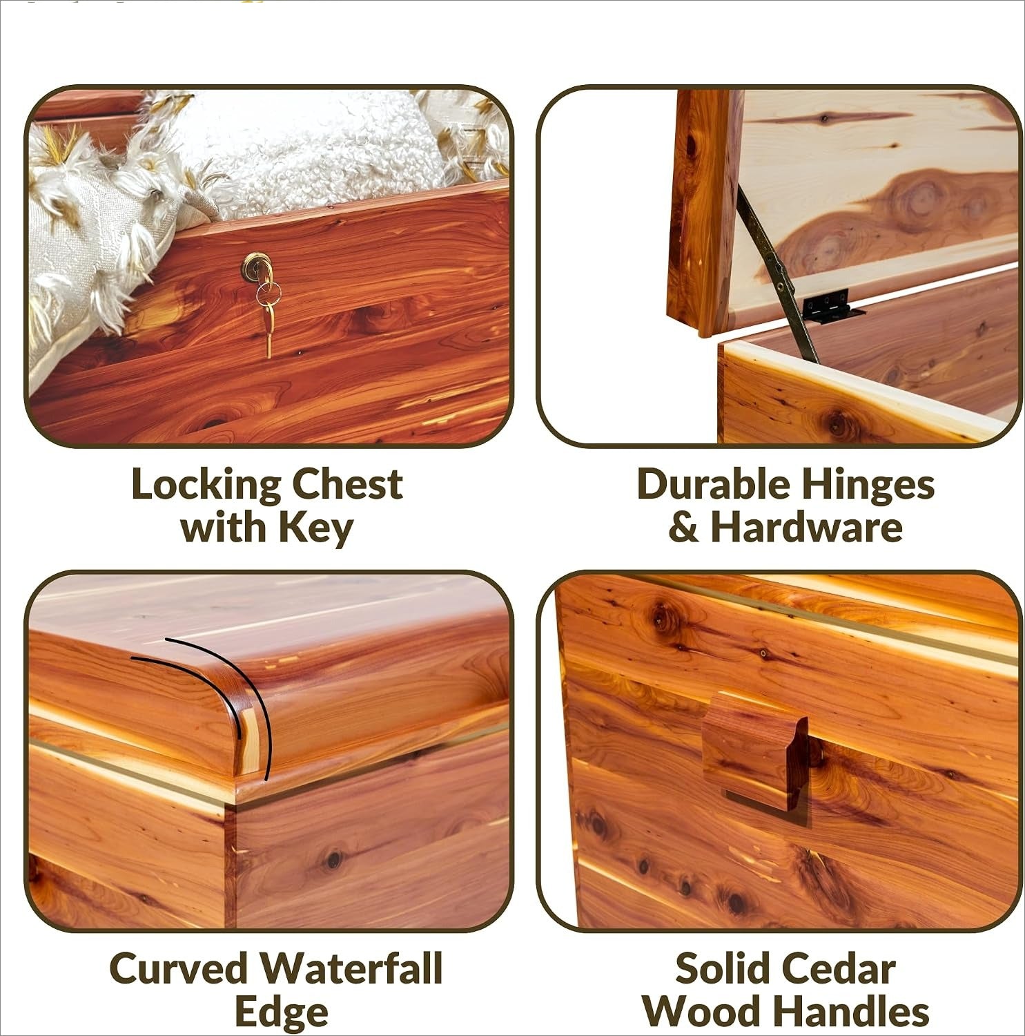 Small Red Cedar Lockable Hope Storage Chest